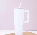 Trendy sipper tumbler for gym vacuum insulated hot and cold stainless steel tumbler white colour